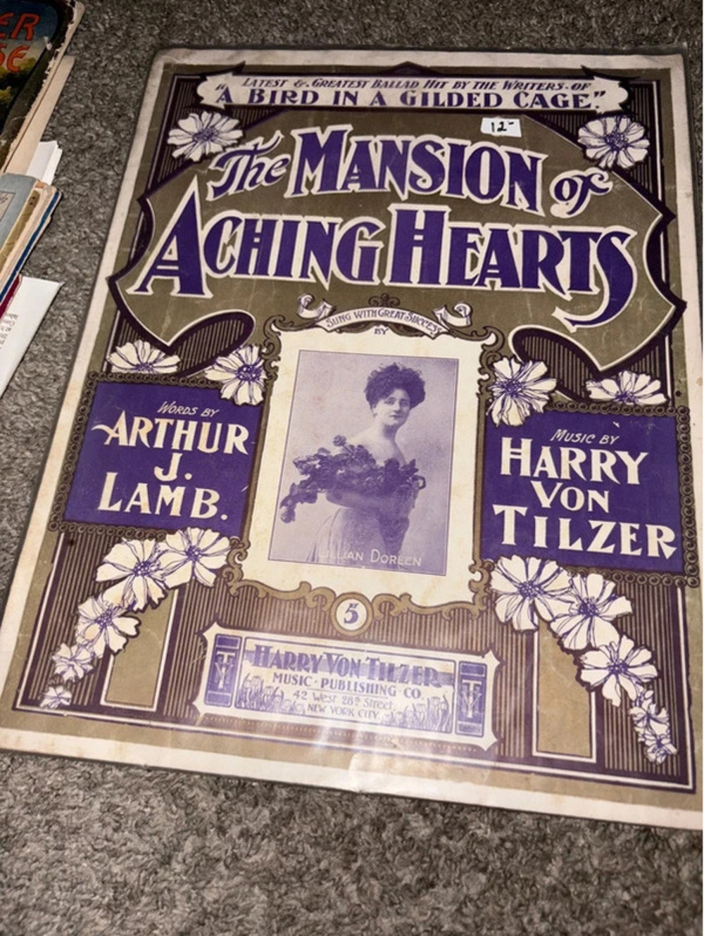 1902 vintage sheet music The Mansion of Aching Hearts